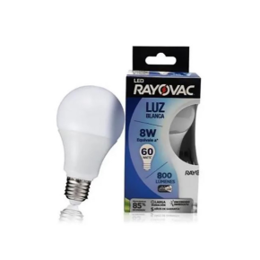 Ampolleta Led Rayovac luz blanca 8W (60W) (x6)